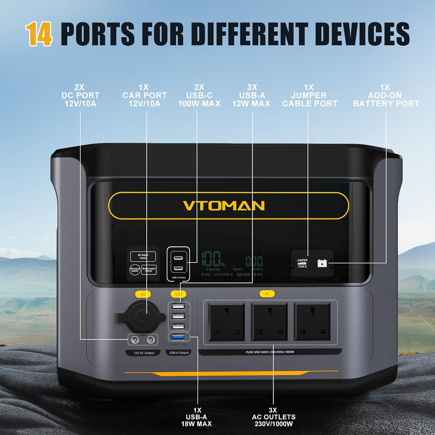 1000W Portable Solar Generator 828Wh With 400W Solar Panel