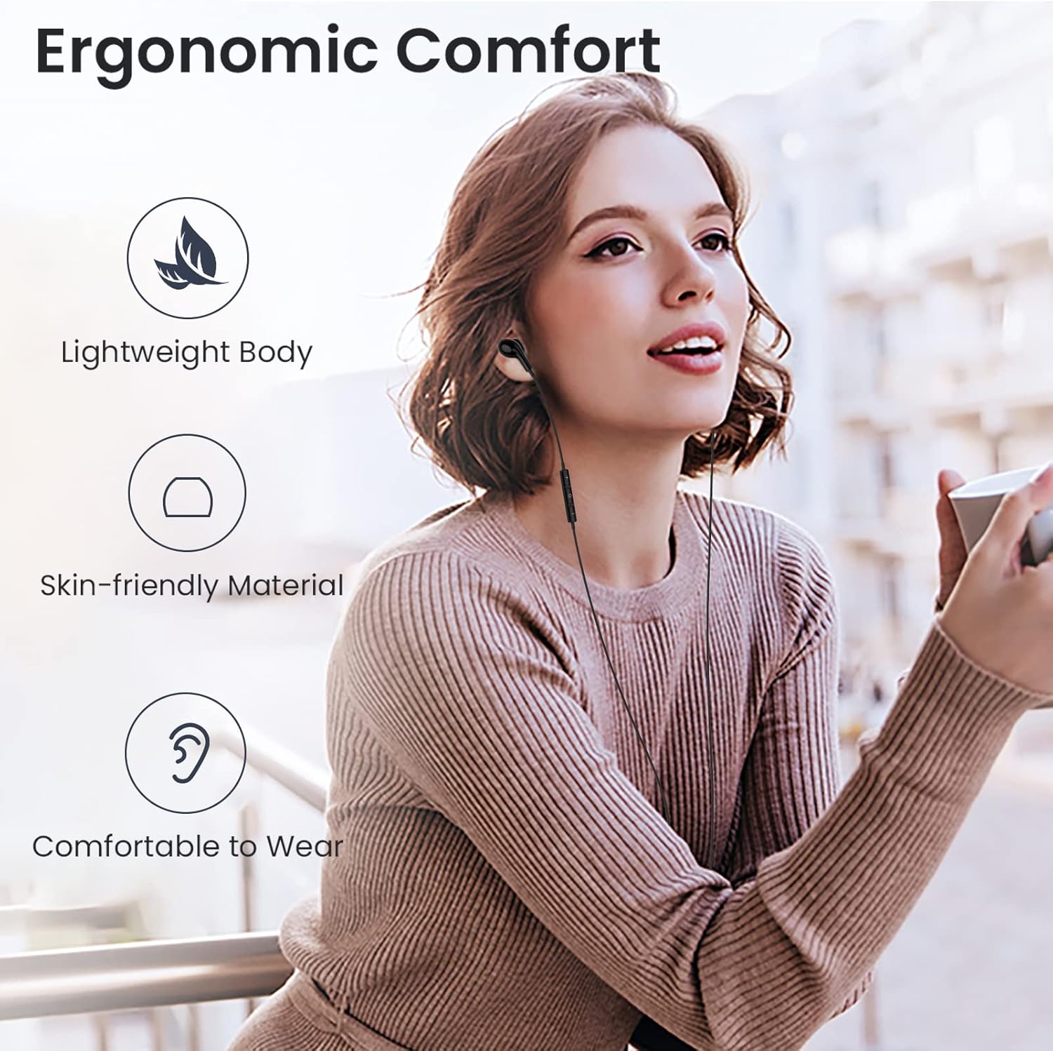 Lightning In Ear Headphones for iPhone Noise Isolating Earbuds Mic