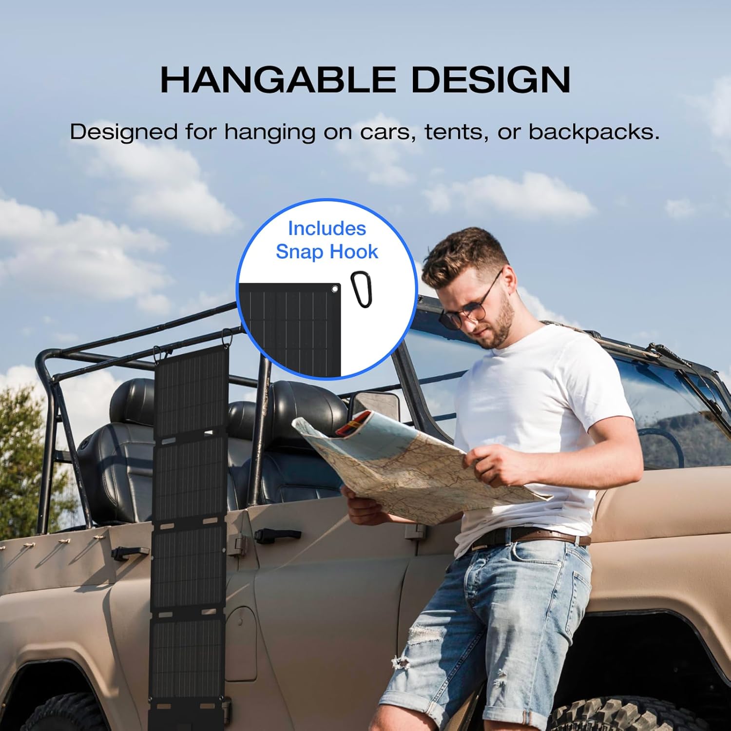 45W Portable Foldable Solar Panel Camping Backpack SUV Charger