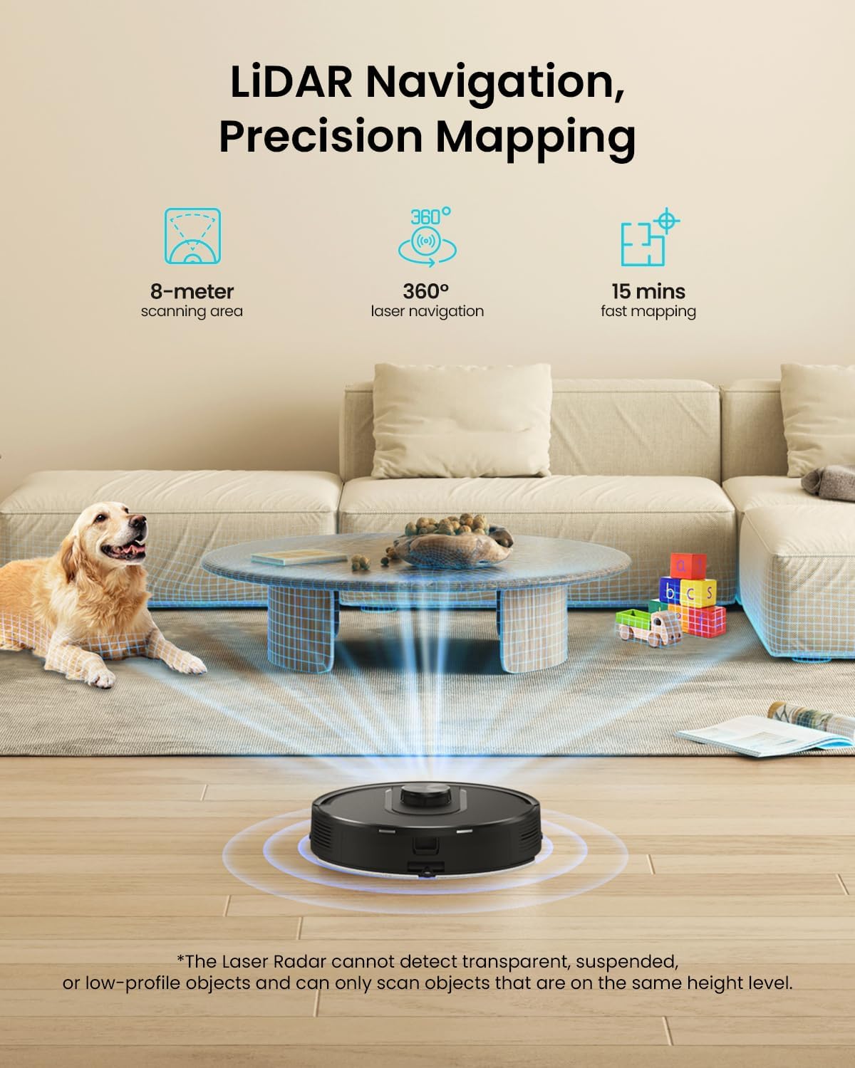 Robot Vacuum Mop 8000Pa Self Empty LiDAR Mapping App Control