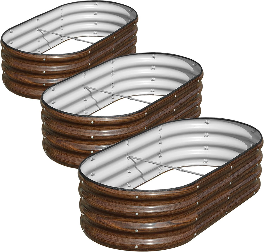 Raised Garden Bed 3 Pack 120cm Metal Planters Large Outdoor