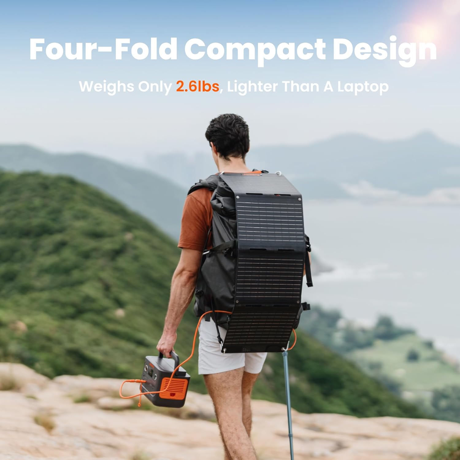 40W Mini Foldable Solar Panel USB C USB A Camping Charger