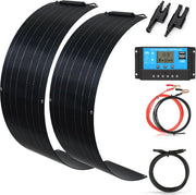 100W Flexible Solar Panel Kit 2x50W With Controller Cables RV Boat