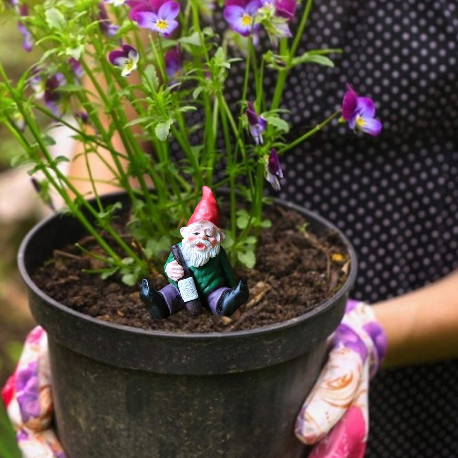 Funny Garden Gnome Ornament Resin Hand Painted Outdoor Lawn Patio Decor