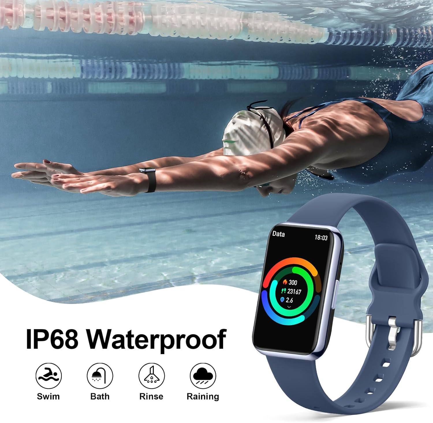 Fitness Tracker Bluetooth Calls Heart Sleep IP68