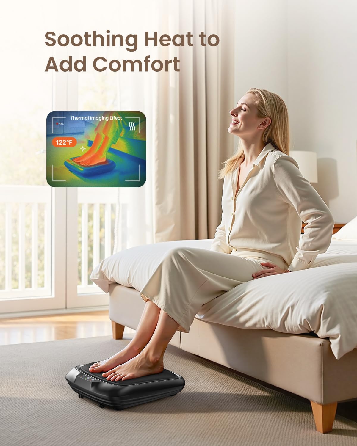 Shiatsu Foot Massager Heat Deep Kneading 2in1 Feet Back Machine