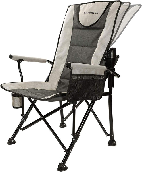 Oversized Folding Camping Chair Heavy Duty 180kg Grey