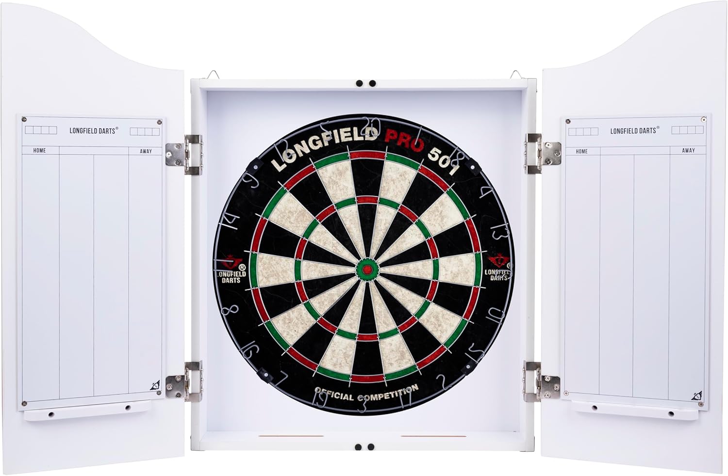 18in Dartboard Cabinet Set Sisal Board Wooden Case 6 Darts Score