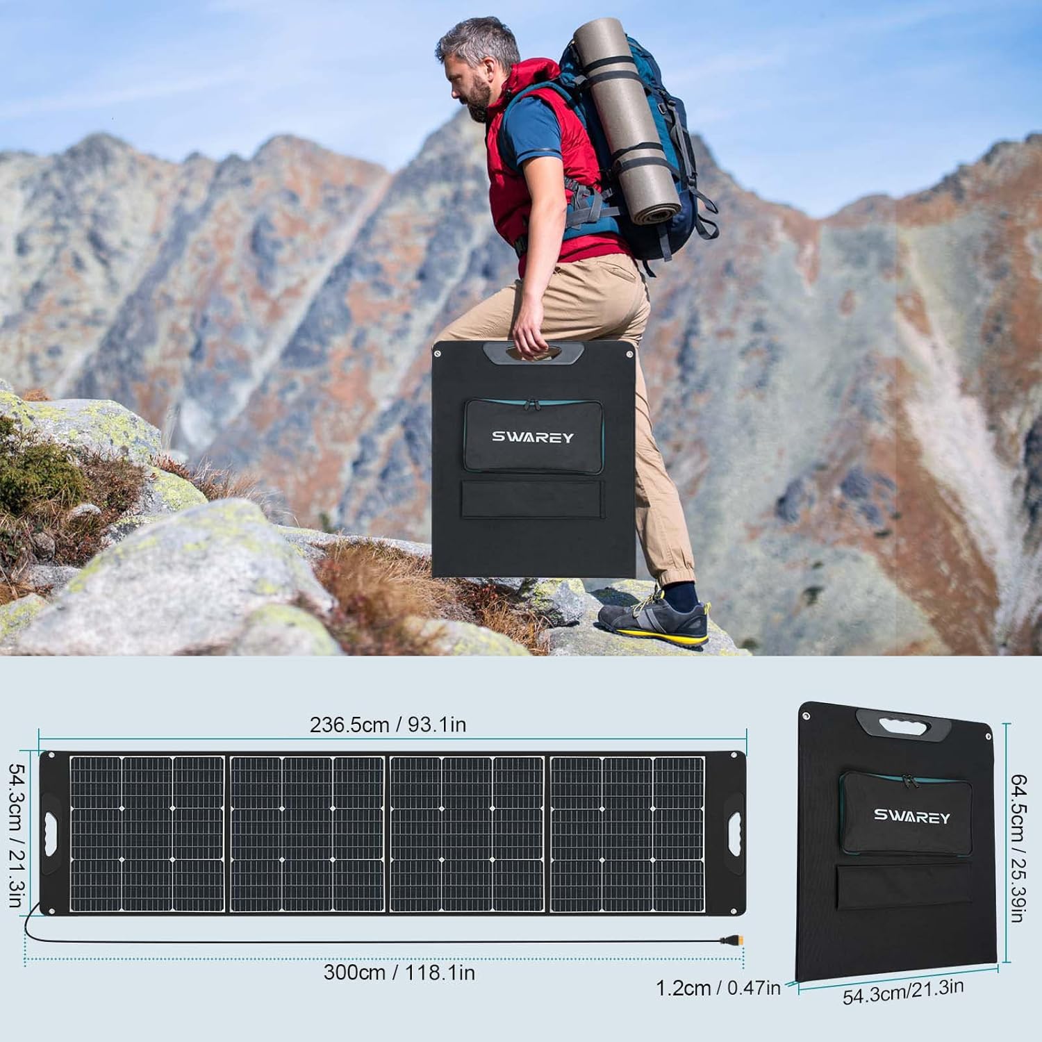 200W Foldable Solar Panel XT60 USB C Camping RV Charger