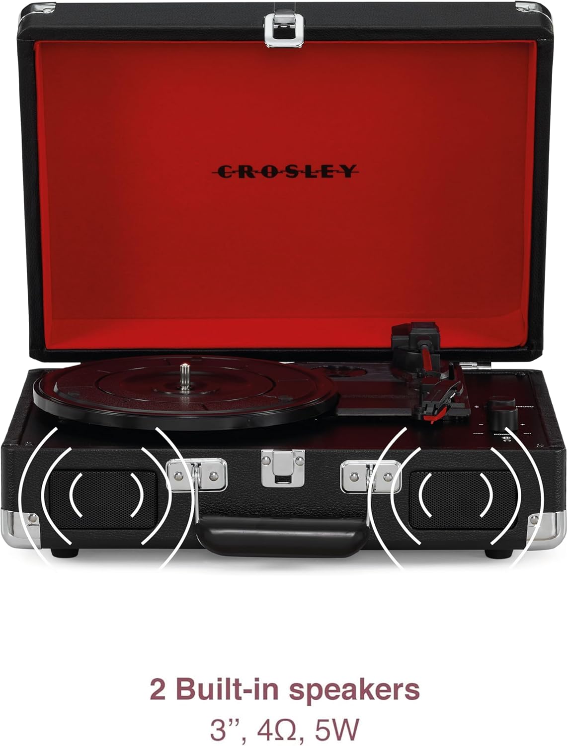Portable Bluetooth Suitcase Record Player Black