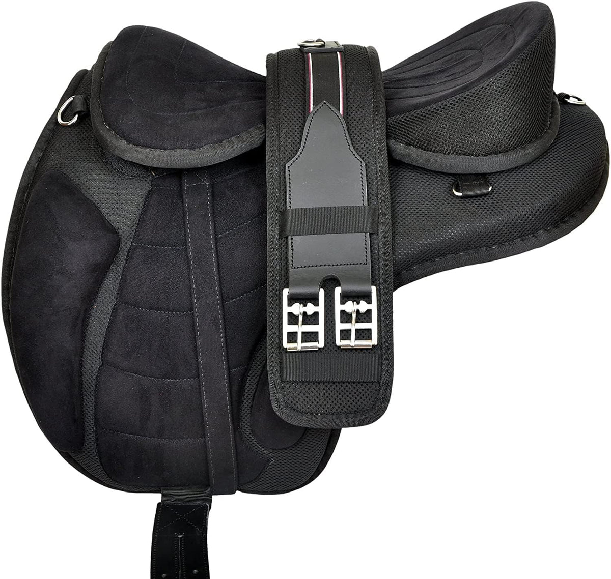Black Treeless English Horse Saddle 16 Seat Synthetic