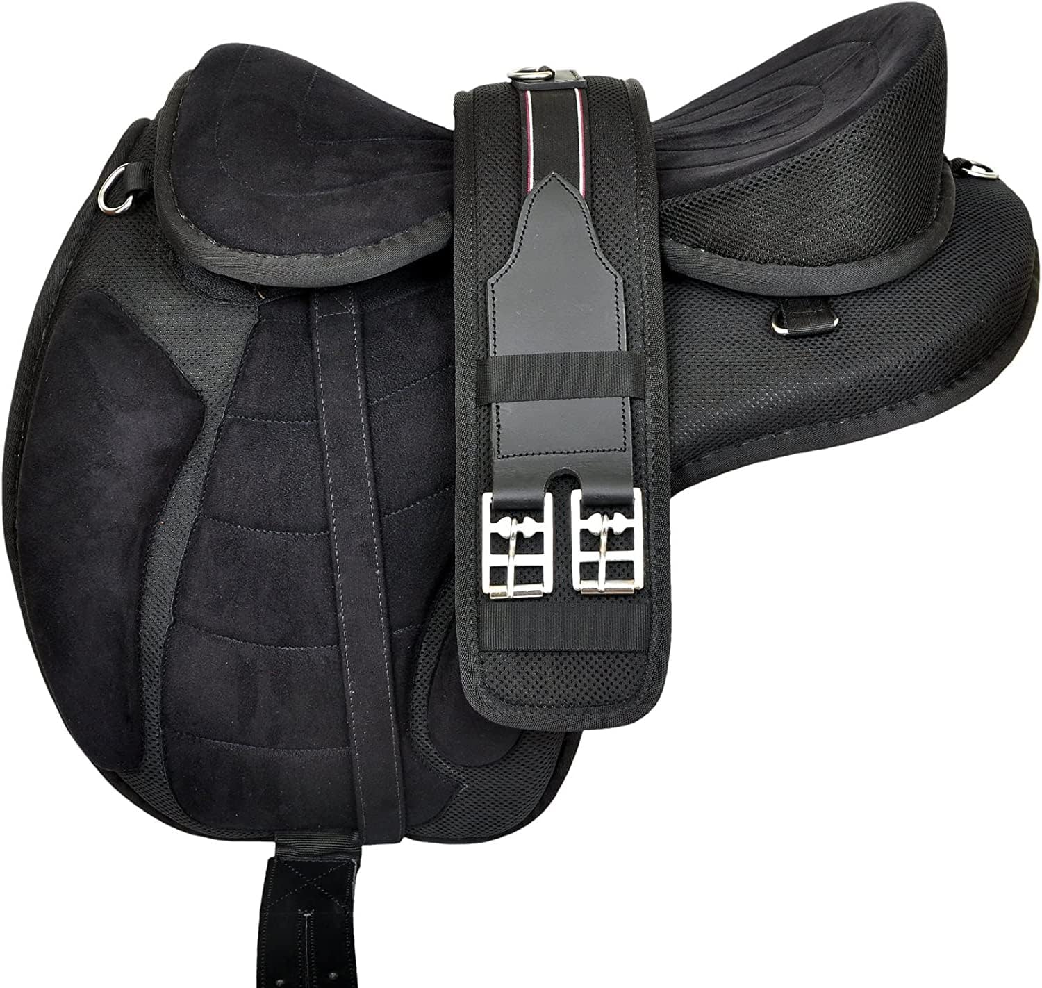 Black Treeless English Horse Saddle 16 Seat Synthetic