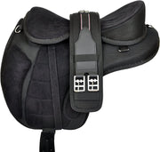 Black Treeless English Horse Saddle 16 Seat Synthetic