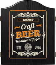 Wood Dartboard Cabinet Deluxe Wall Mount Storage Doors Scoreboard