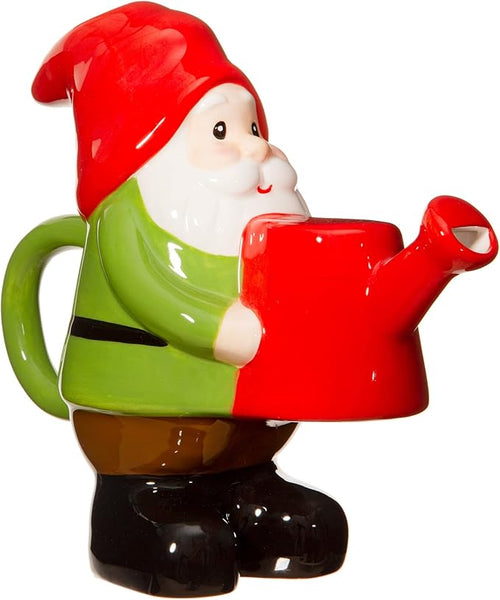 Garden Gnome Watering Can Ceramic Plant Waterer Cute Decor