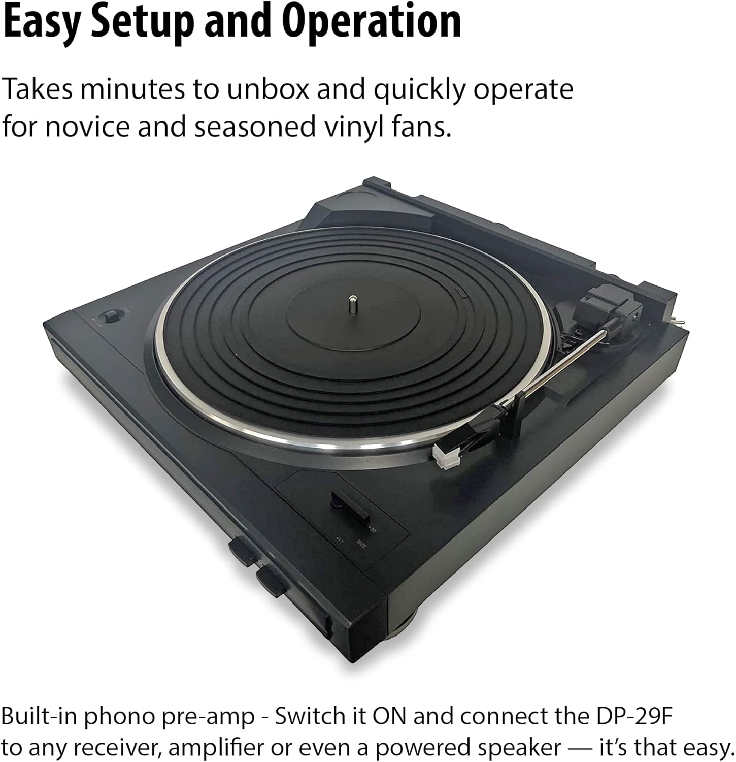 Automatic Vinyl Turntable with Built In Phono Preamp