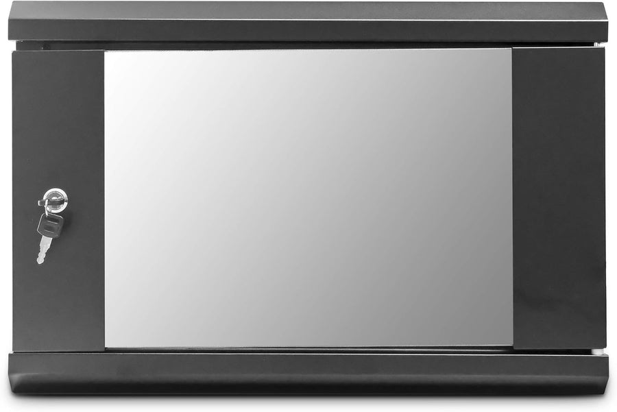 6U Wall Mount Server Rack Cabinet 19in Glass Door Black