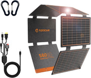 60W Foldable Solar Panel Charger USB-C USB-A Portable Camping