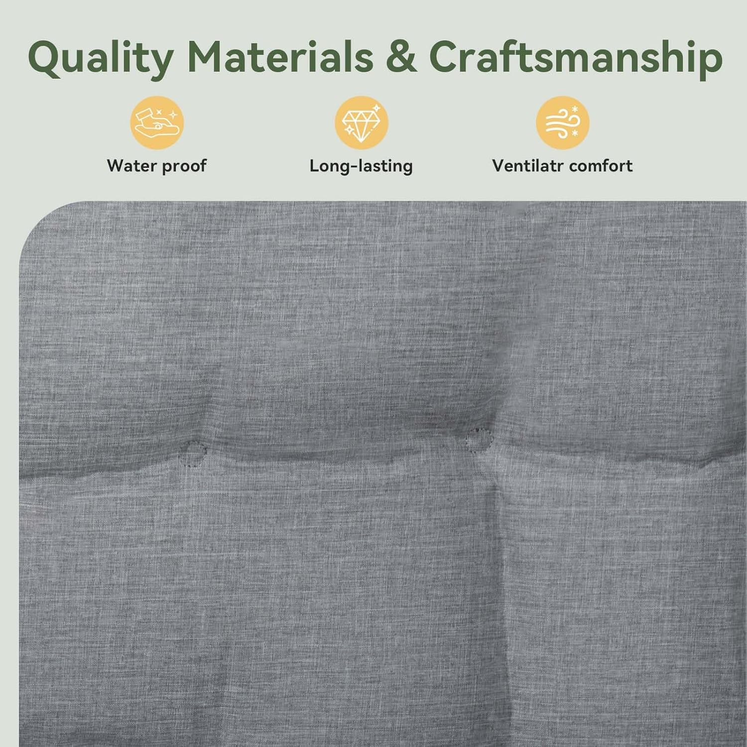 Double Camping Chair 2 Seater Padded Folding Sofa Grey