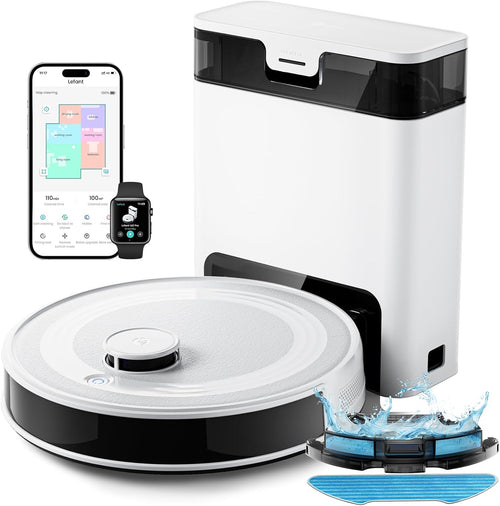 Robot Vacuum Mop Self Empty 6000Pa LiDAR Mapping WiFi Auto Clean