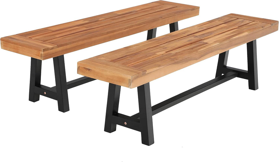 3 Seater Wooden Garden Bench 160cm Acacia Outdoor Patio Bench Seat
