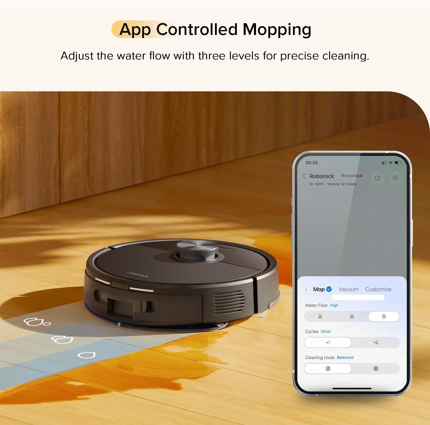 Robotic Vacuum Mop 10000Pa LiDAR Smart Mapping App Pet Hair