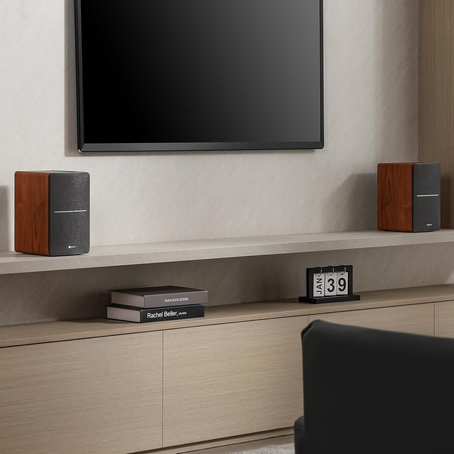 Passive Bookshelf Speakers Pair 2 Way Wall Mount HiFi Audio