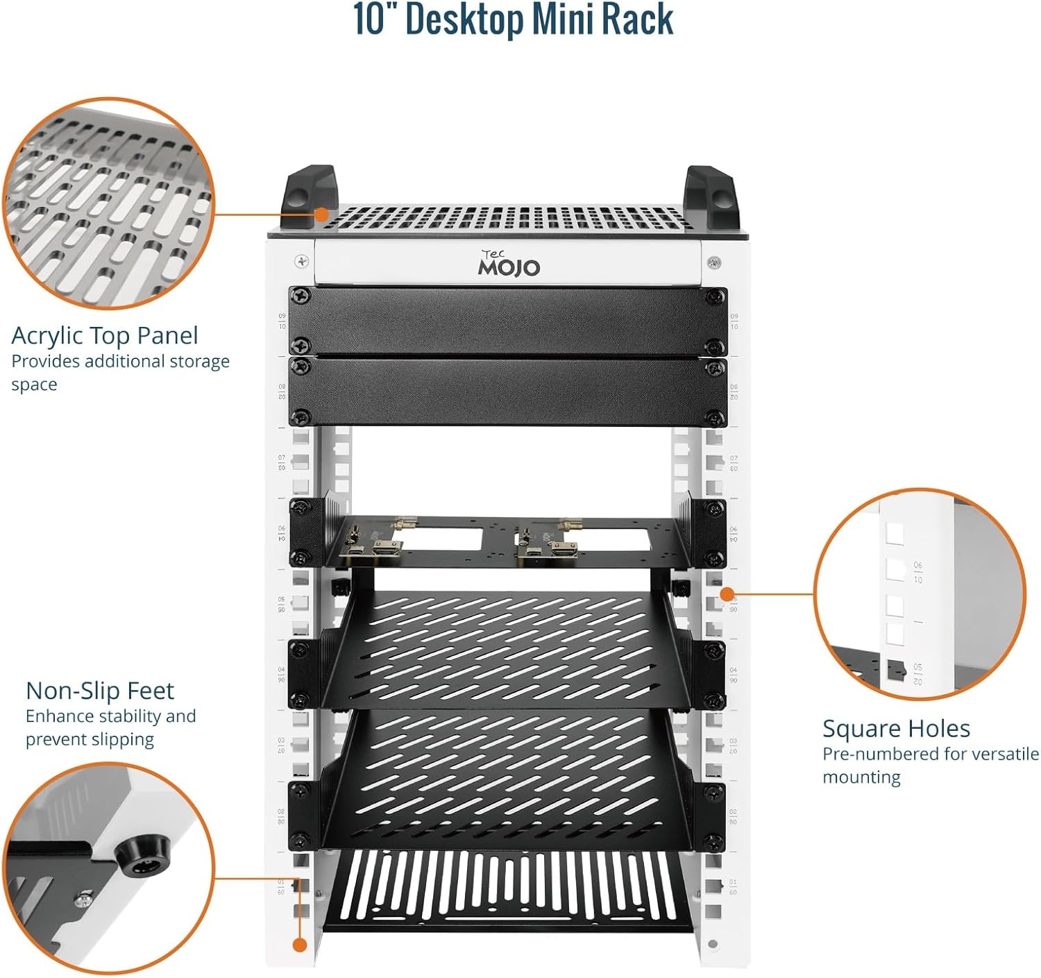 10 Inch 9U Desktop Mini Rack White NAS Server