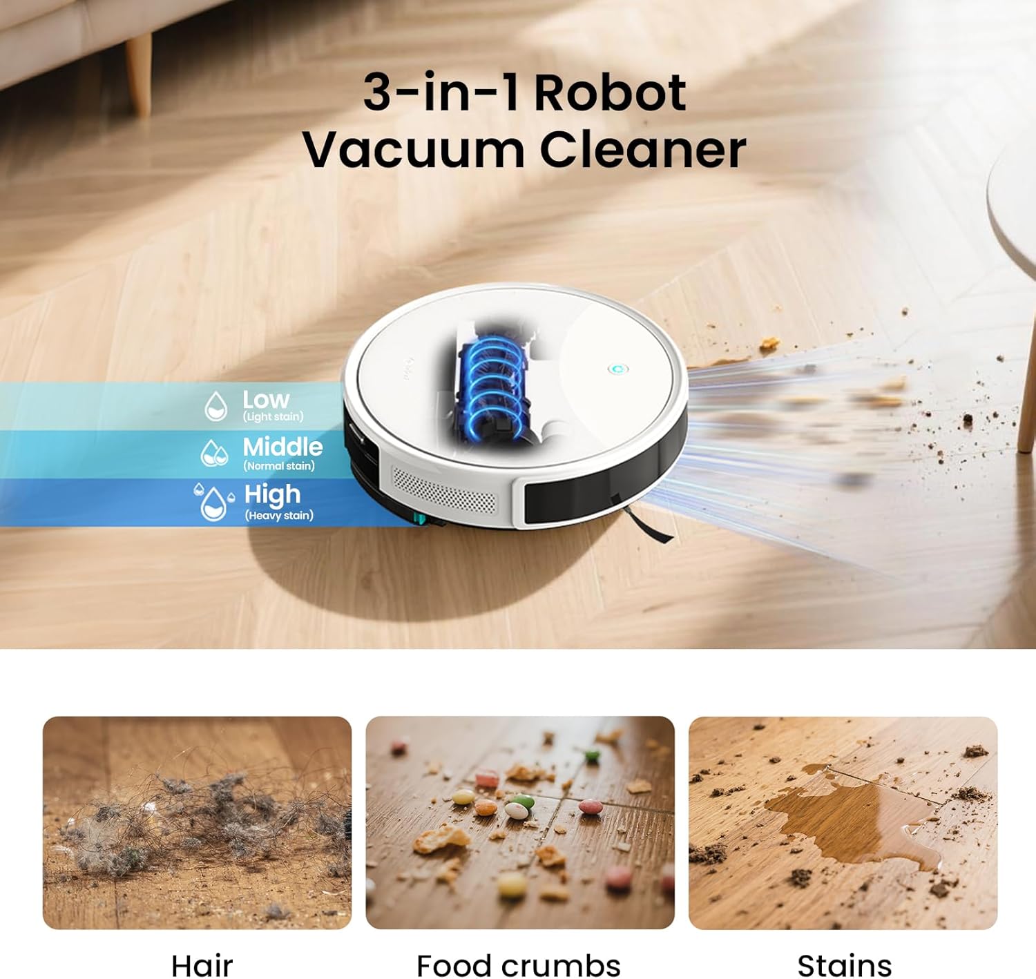 Robot Vacuum Mop 6000Pa Self Empty 75 Day Auto Dust Smart Mapping WiFi