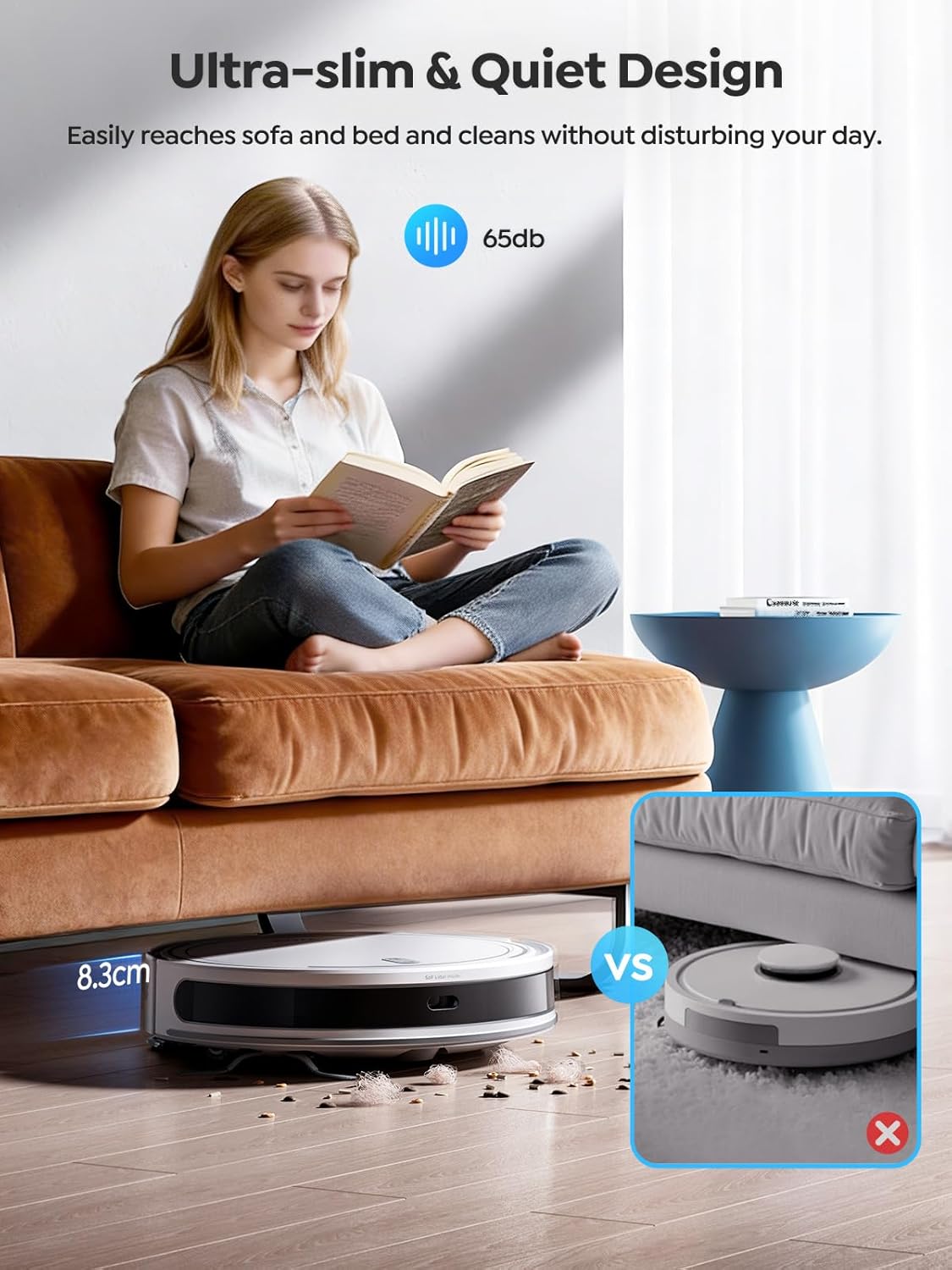 Robot Vacuum Mop 5000Pa Ultra Thin LiDAR Smart Mapping App Control