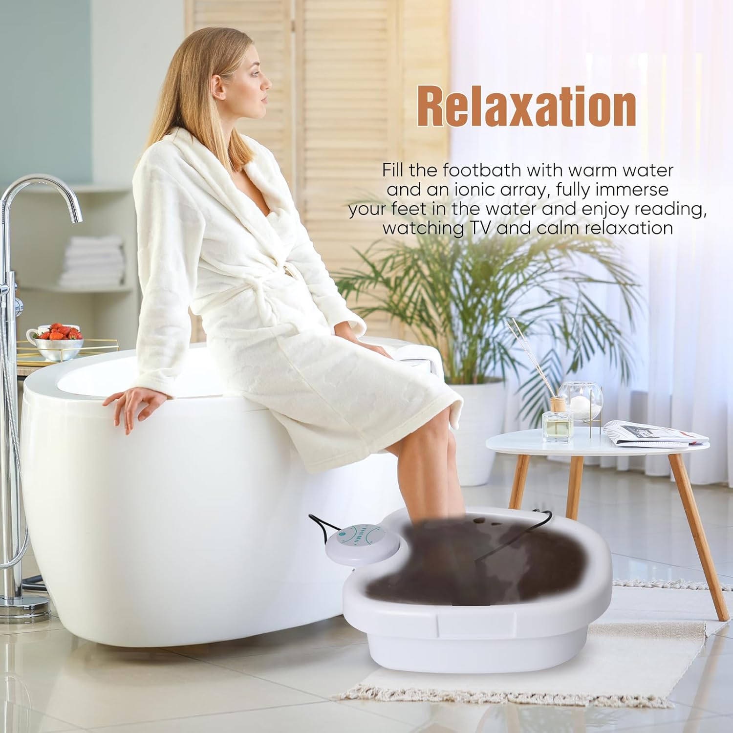 Ionic Foot Spa Detox Bath with Basin Ion Therapy Foot Soak Relax