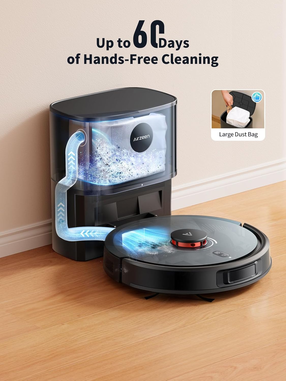 Self Empty Robot Vacuum Mop 8000Pa LiDAR Smart Cleaner