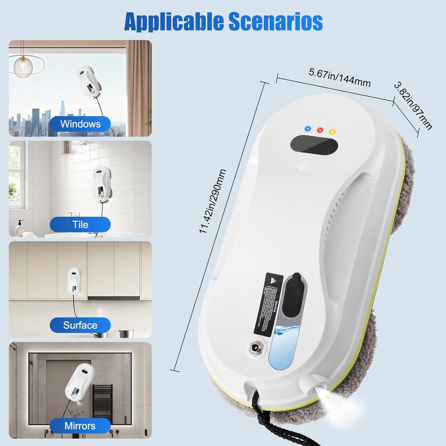 Window Cleaning Robot 5600Pa Auto Spray Smart Glass Cleaner