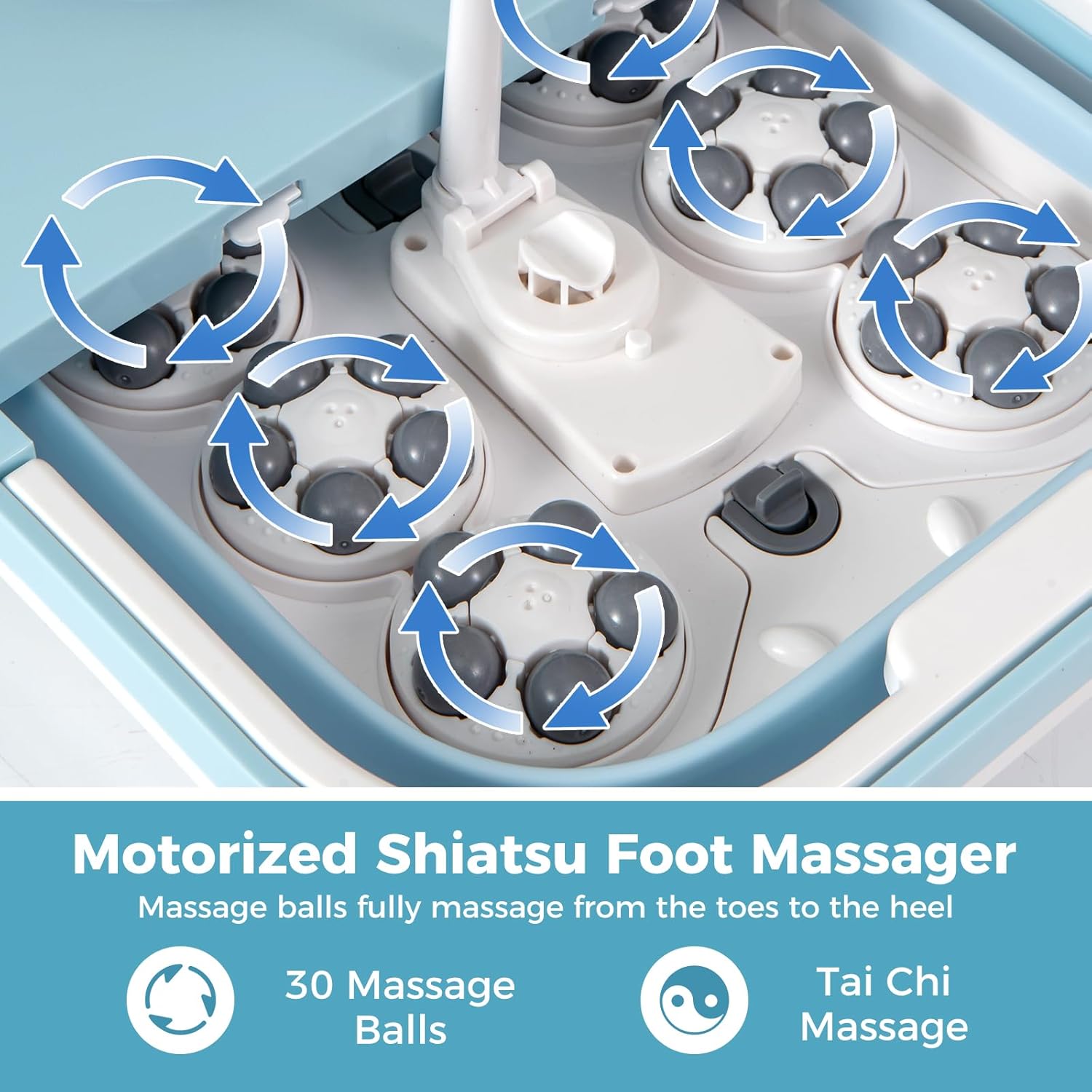 Collapsible Foot Spa Massager Heat Shower 30 Rollers Timer