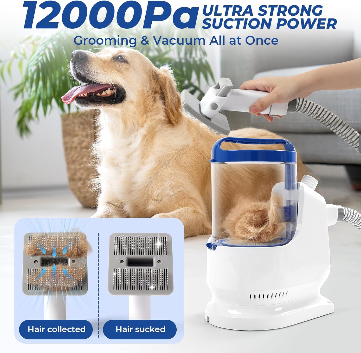 Dog Grooming Vacuum 12000Pa 3L Clipper Kit Low Noise