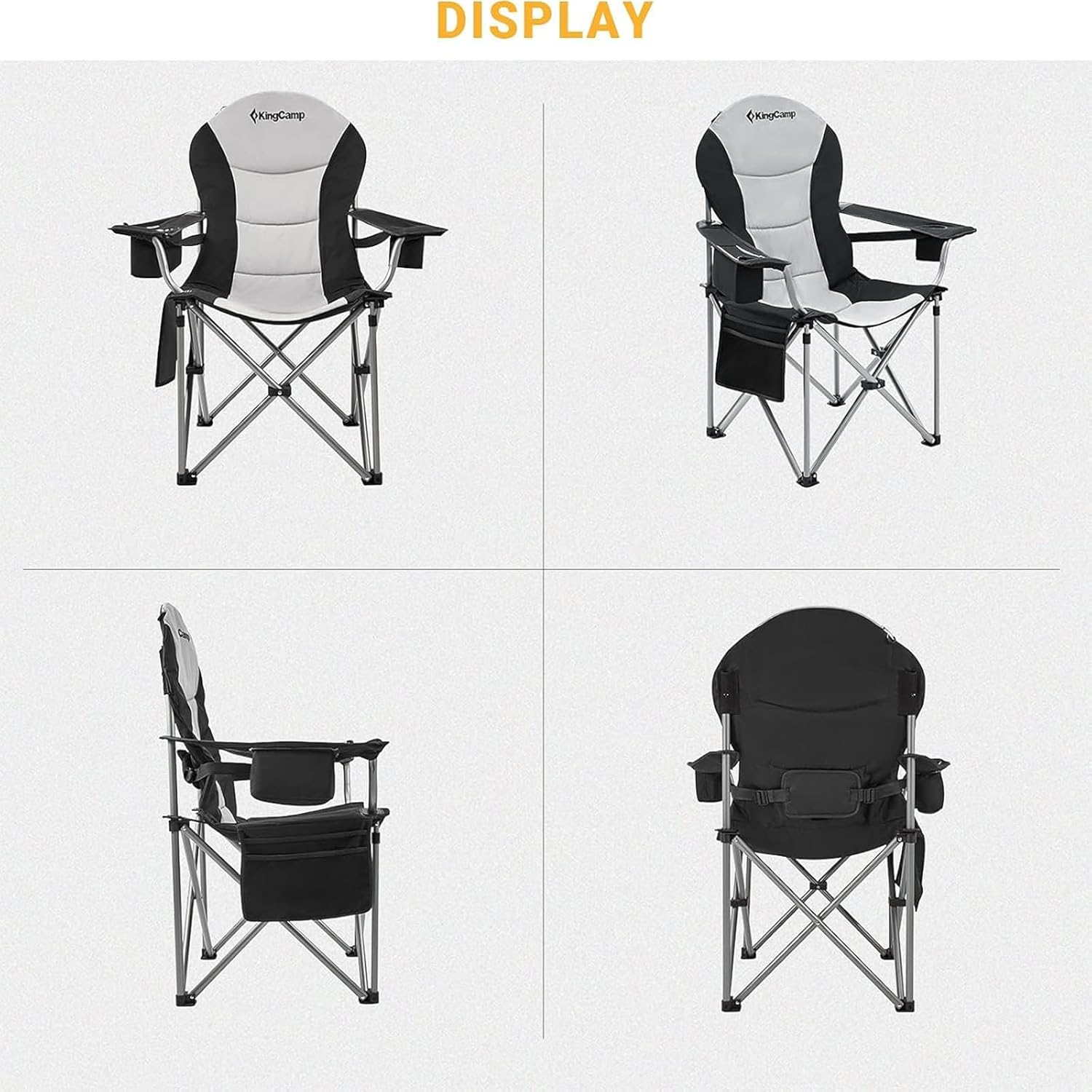 XL Heavy Duty Camping Chair 550 LBS Lumbar Support Cooler Seat