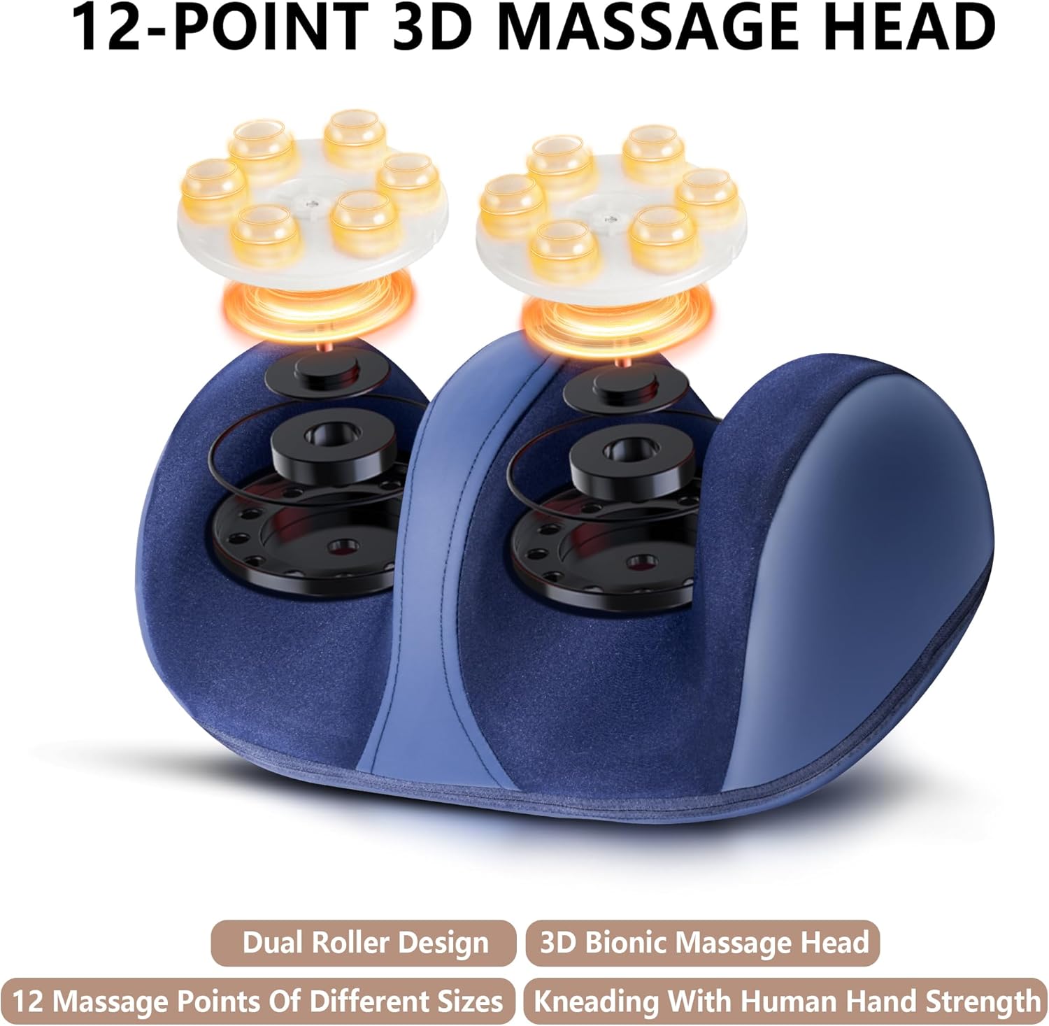 Heated Foot Massager 3D Roller Leg Calf Pain Relief Circulation