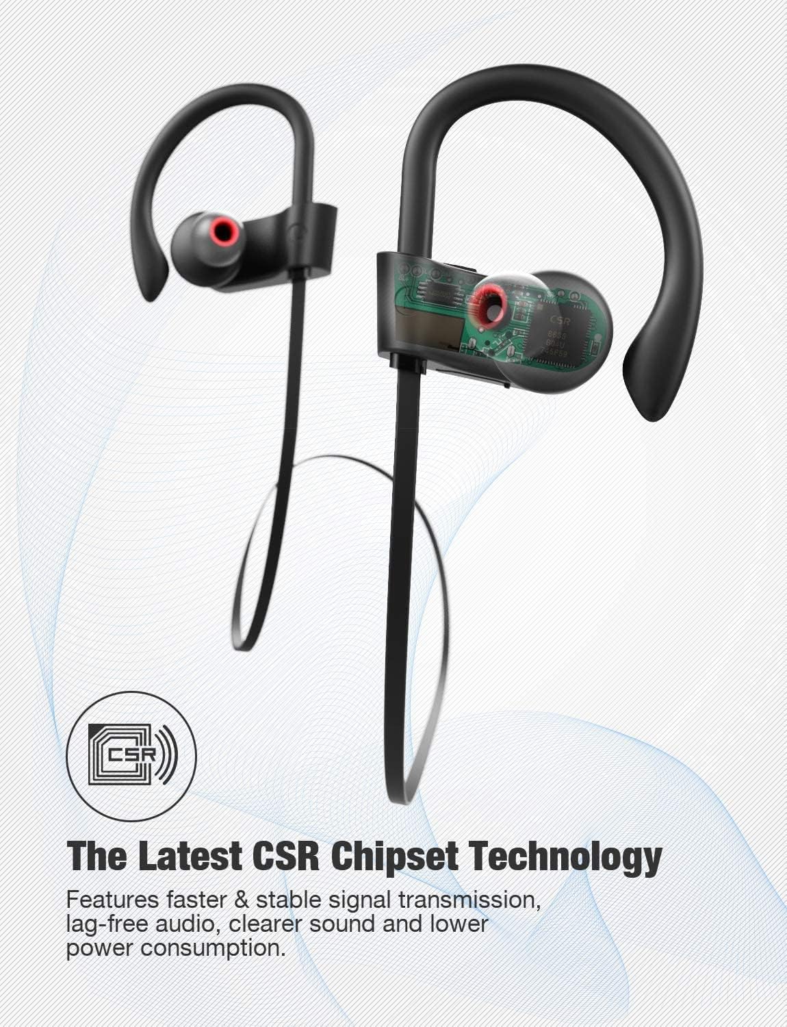 Bluetooth 5.3 Wireless Sport Earbuds IPX7 Waterproof Headphones Mic 15H