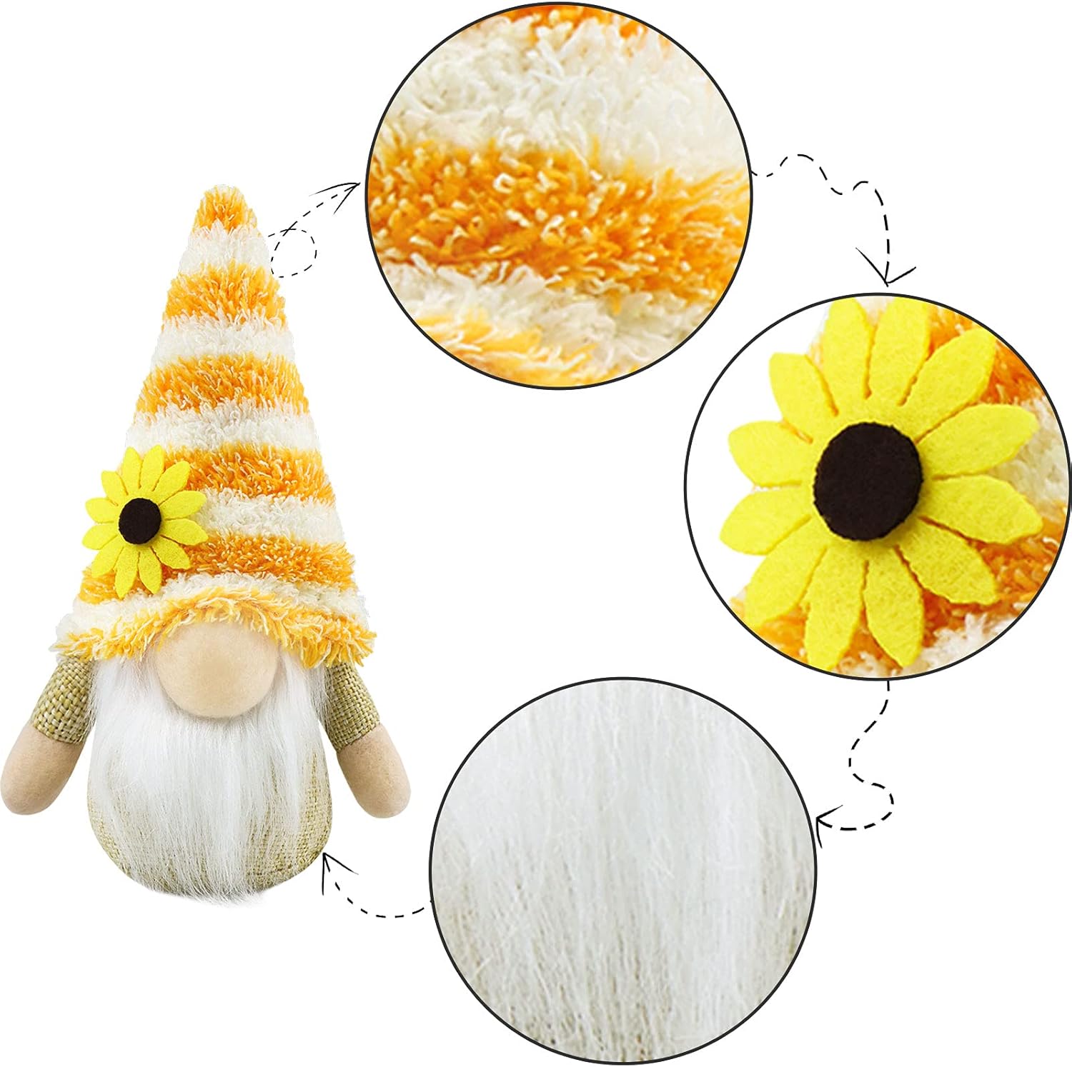 2Pcs Bee Gonk Gnomes Plush Spring Easter Home Decor