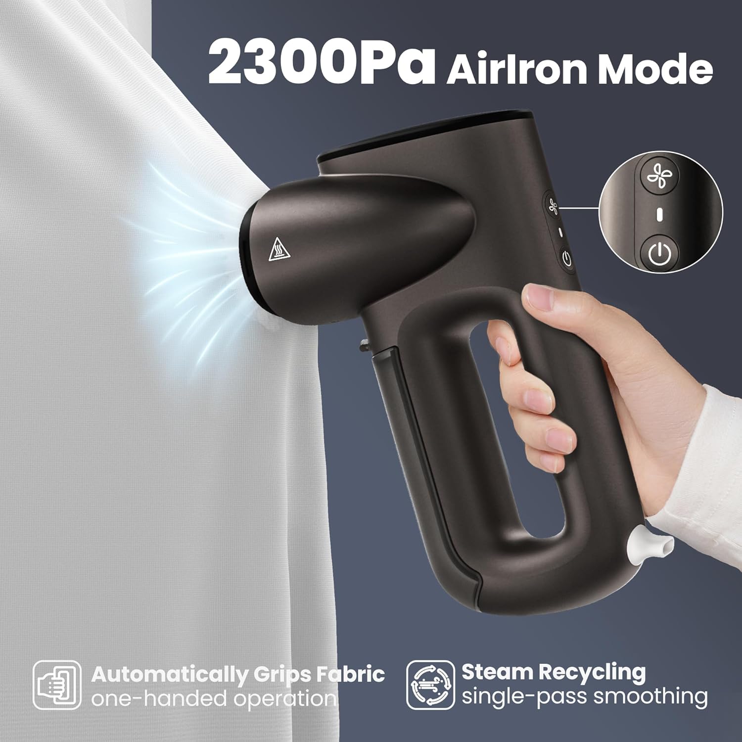 Vacuum Garment Steamer 2300Pa 2in1 Fast Heat Travel Iron