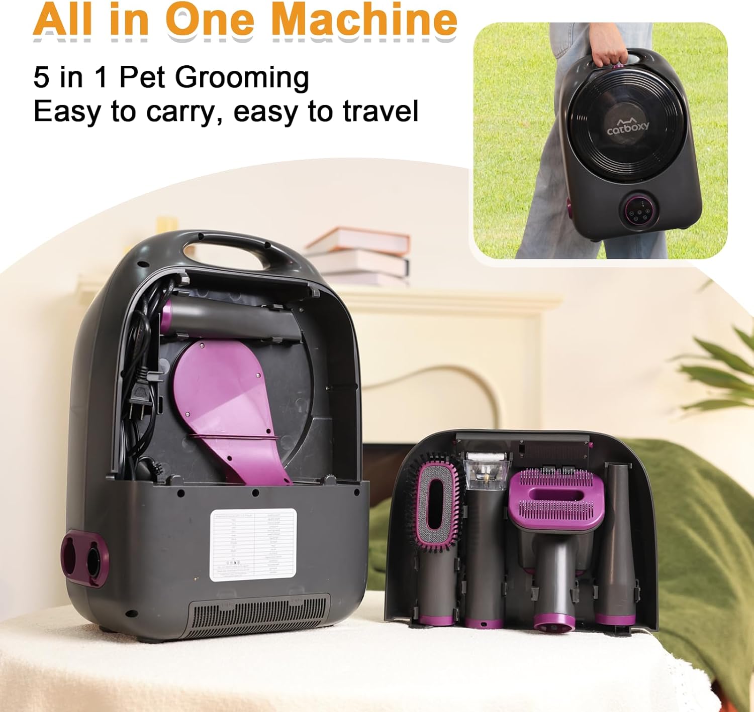 Pet Grooming Vacuum Dryer 15KPa 2.5L Fast Dry Kit