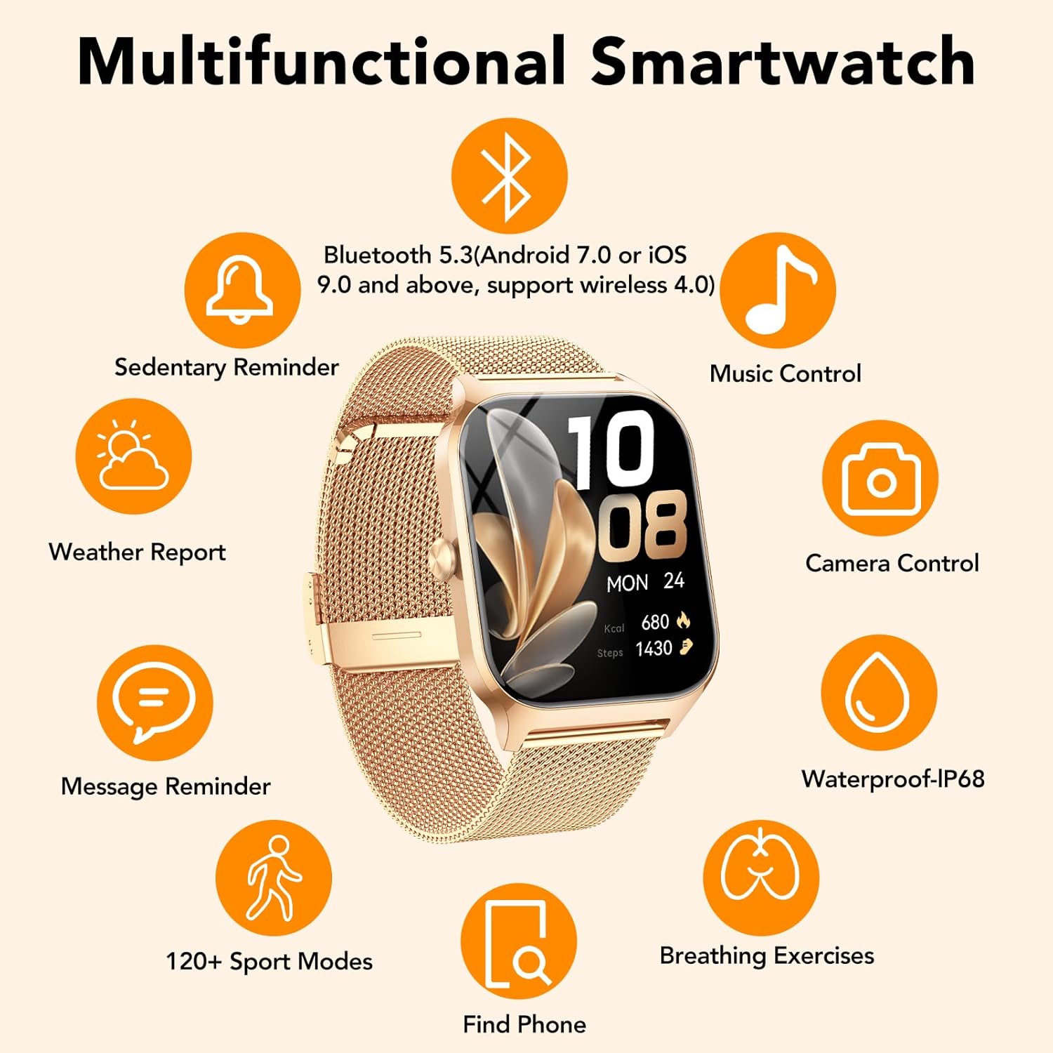 Women Smart Watch Call 120 Sports IP68 Tracker