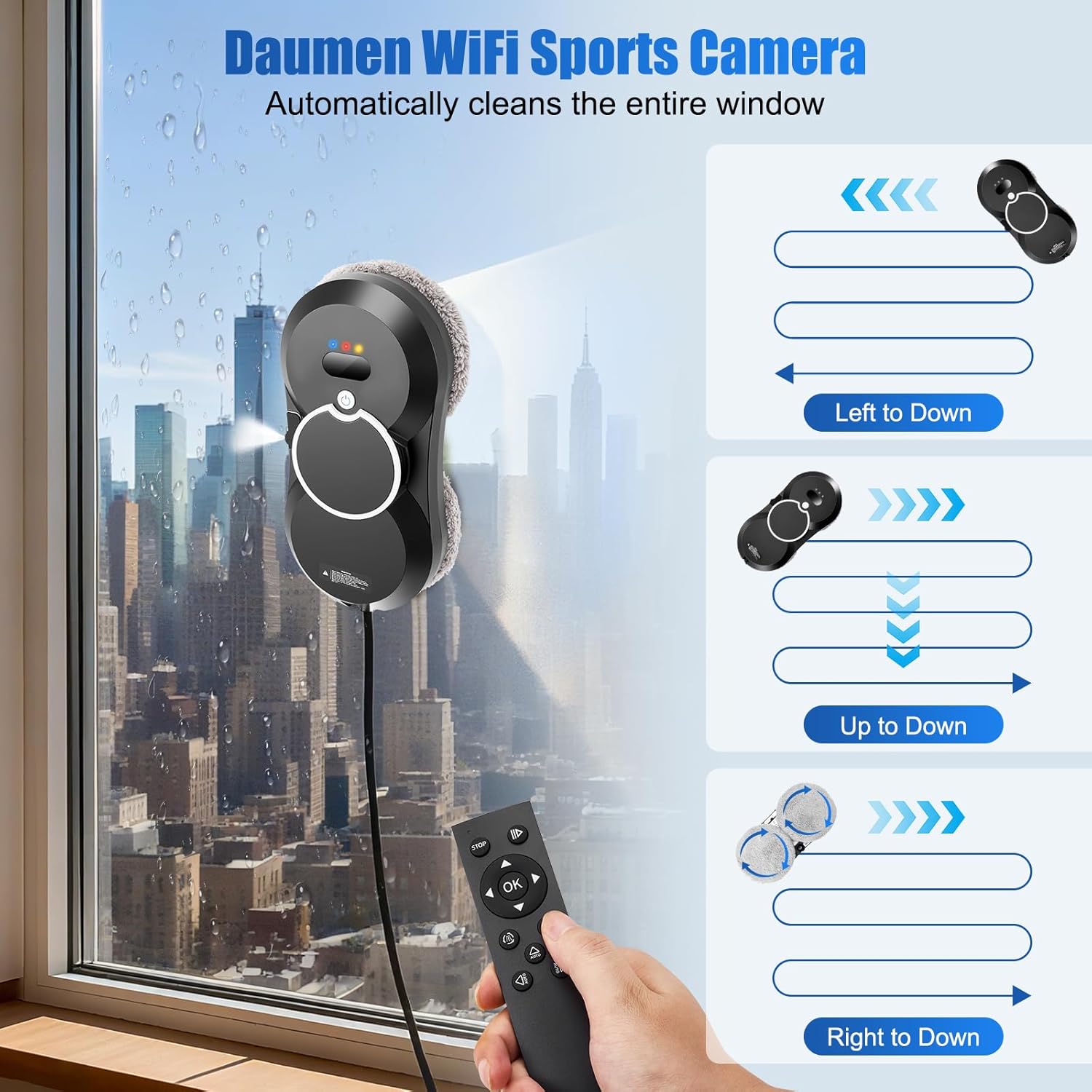 Window Cleaner Robot 5600Pa Smart Auto Spray Glass Cleaner