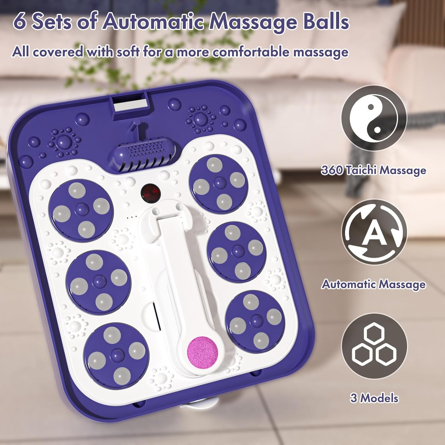 Collapsible Foot Spa Massager Heat Bubble Shiatsu Balls Timer