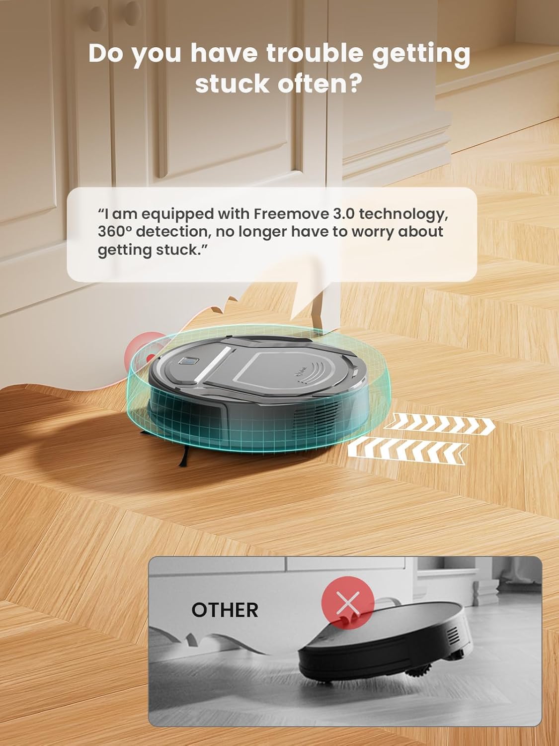 Robot Vacuum 4000Pa Smart Cleaner Slim 7.9cm Pet Hair