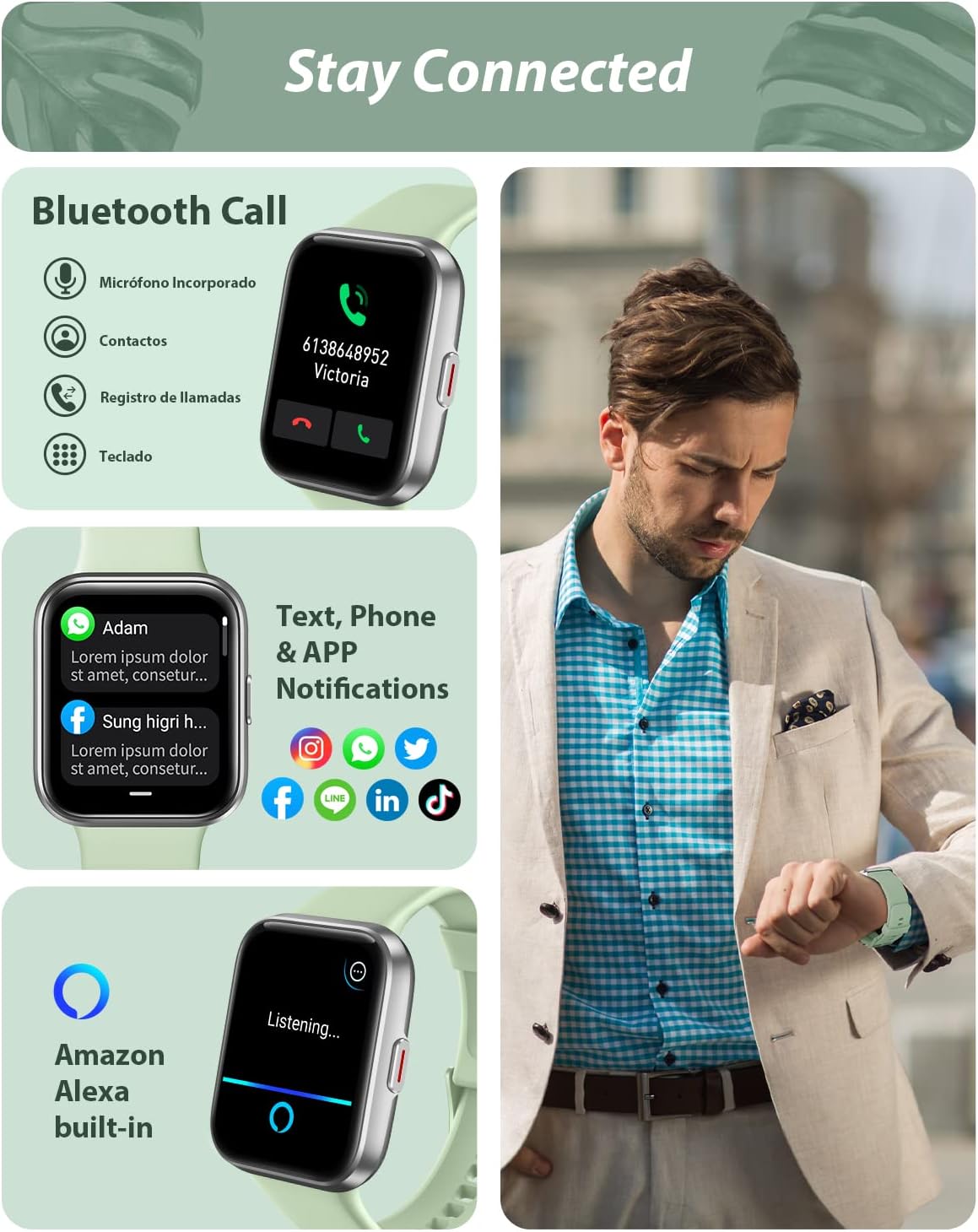Women Smart Watch Bluetooth Calling Alexa Fitness Tracker Waterproof