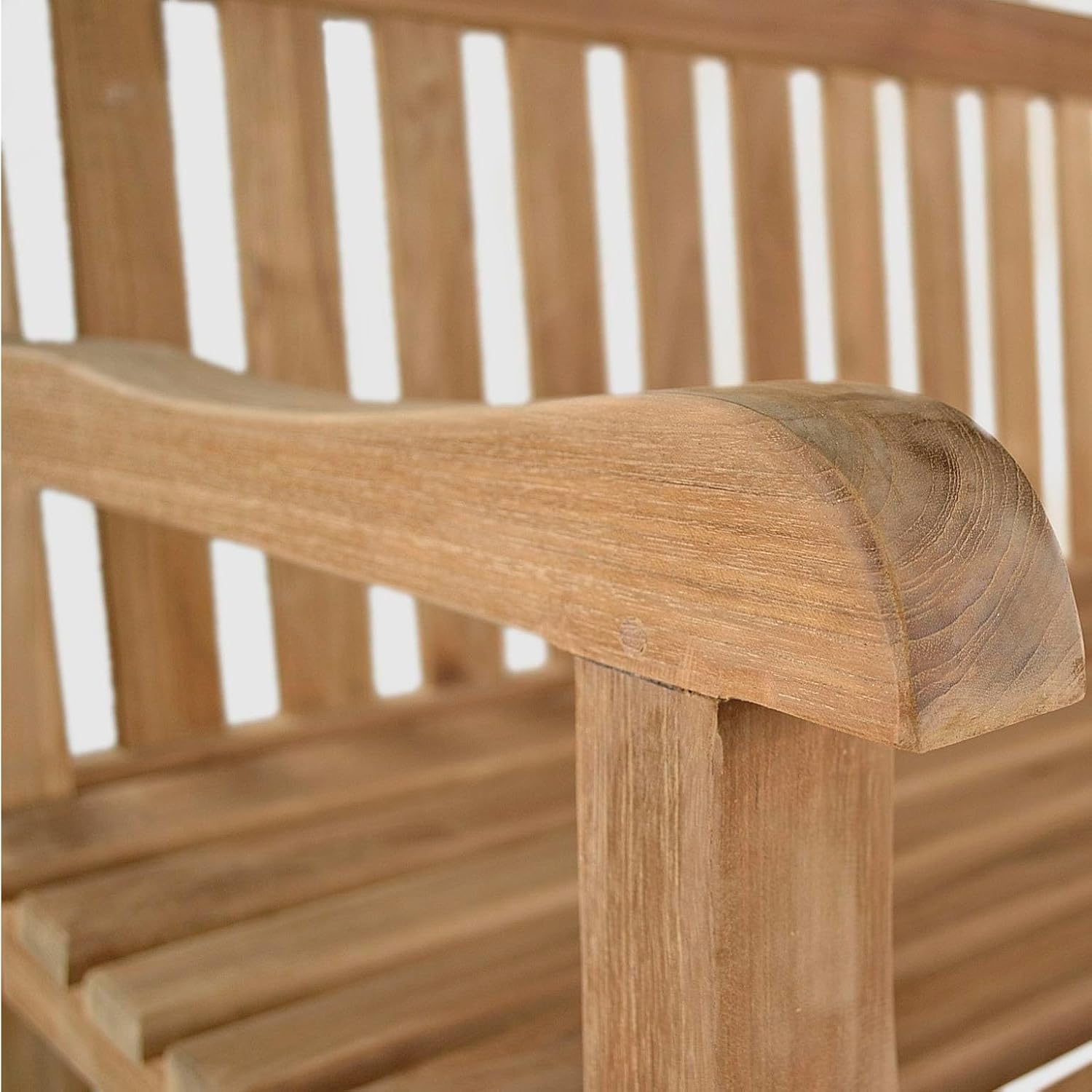 2 Seater Teak Garden Bench 120cm Wooden Patio Park Seat