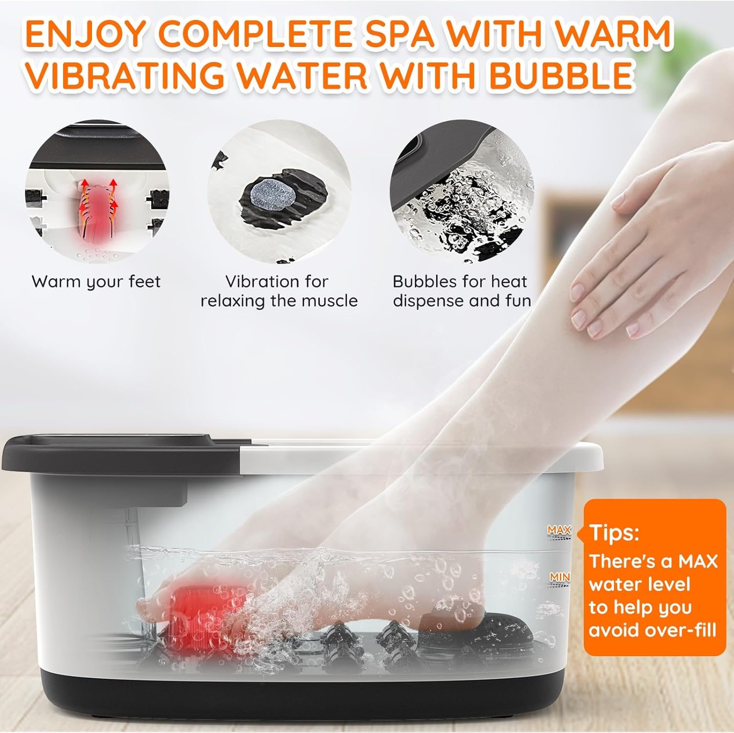 Electric Foot Spa Massager Heated Foot Bath Relaxation Soak