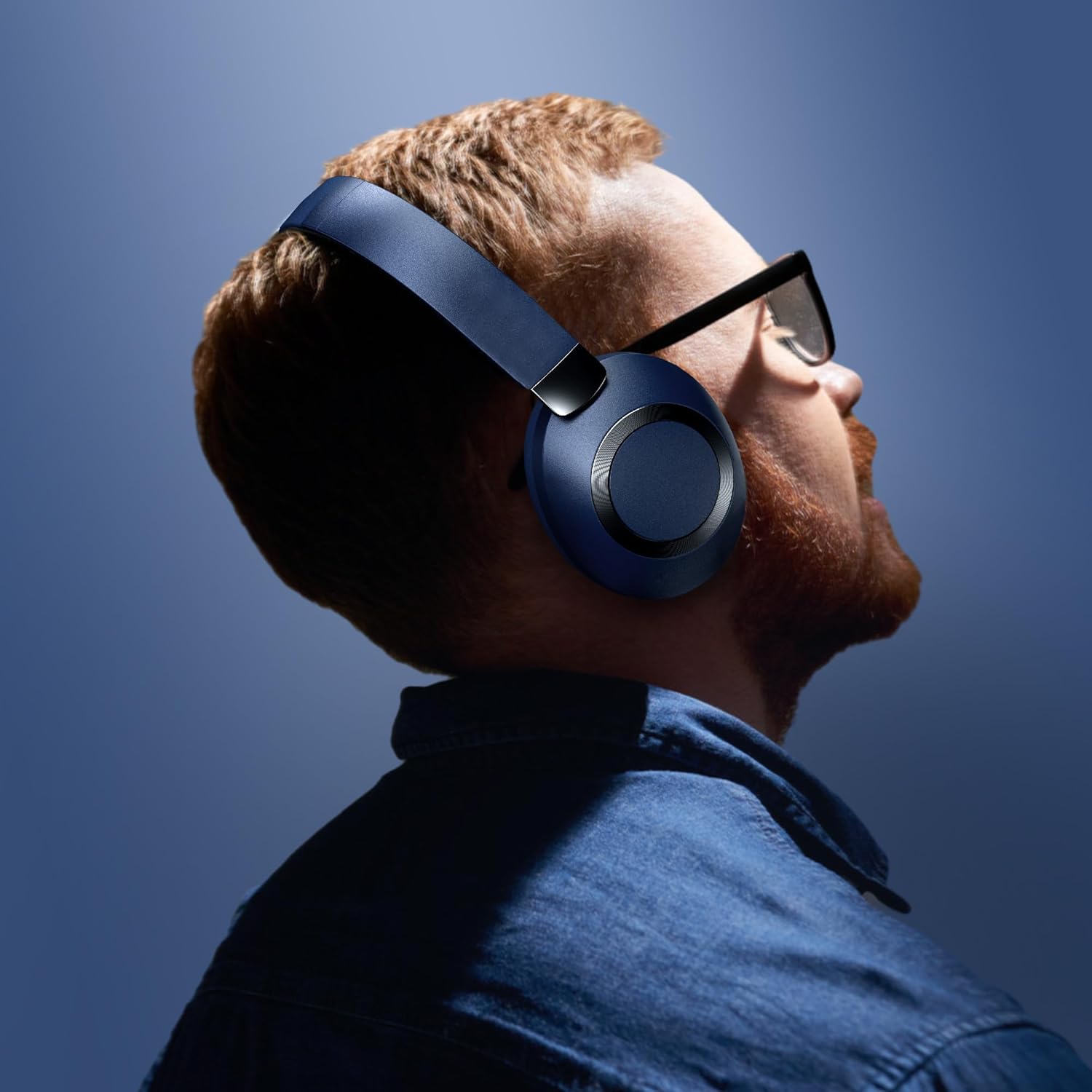 Wireless Noise Cancelling Over Ear Headphones 100Hr Battery Blue