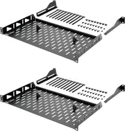 1U 2 Pack Server Rack Shelf 10in Depth 19 Inch